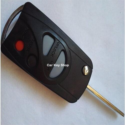 DAKATU 4 Button Uncut Folding Case Remote Key Shell for Nissan Sentra Maxima A33 Remote Fob Case Cover