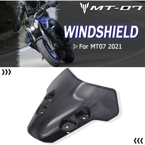 Motorcycles New Accessories Windshield Windscreen Air Wind Deflector For Yamaha MT-07 MT07 MT 07 mt07 2021 Black and Transparent