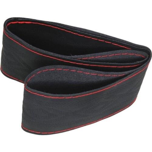 DIY Embossed Microfiber Leather Braid On Car Steering Wheel Cover Soft Universal Hand Sewing Wheel Cover