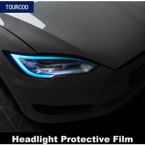 For Tesla Model X S Headlight Daytime Running Light Color Change Film Anti-scratch Protective Decor Film