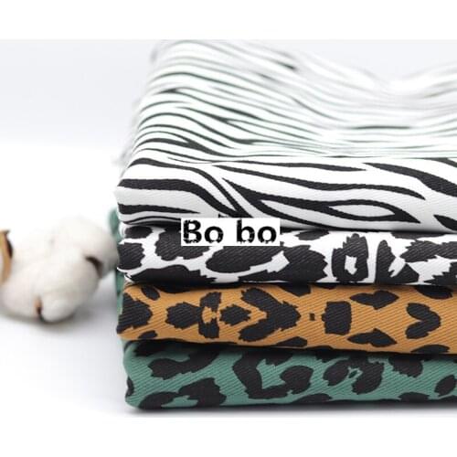 Leopard print cotton twill DIY clothing fabric