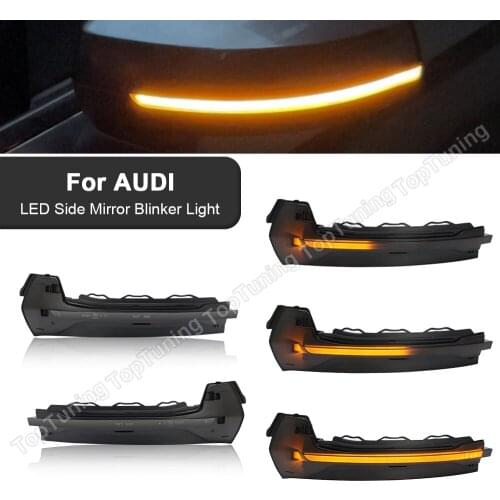 2Pieces For Audi A3 8V S3 RS3 2013-2018 Flow Rearview Dynamic Sequential Mirror Flowing LED Turn Signal Light