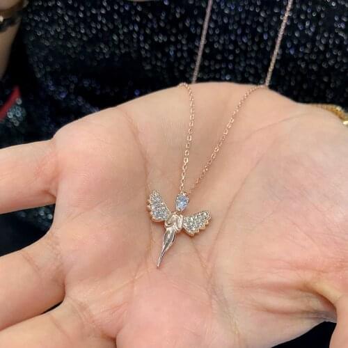 Tiny Praying Angel Silver Rosegold Lady Necklace