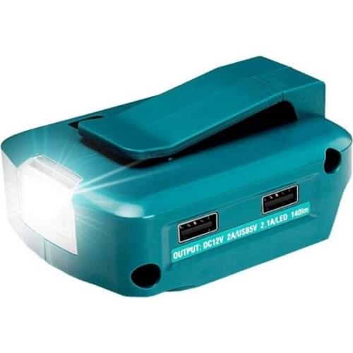 Hot 14.4V/18V 200LM LED Light Li-Ion Battery Dual USB Battery Converter for Makita Battery Outdoor Flashlight Accessories
