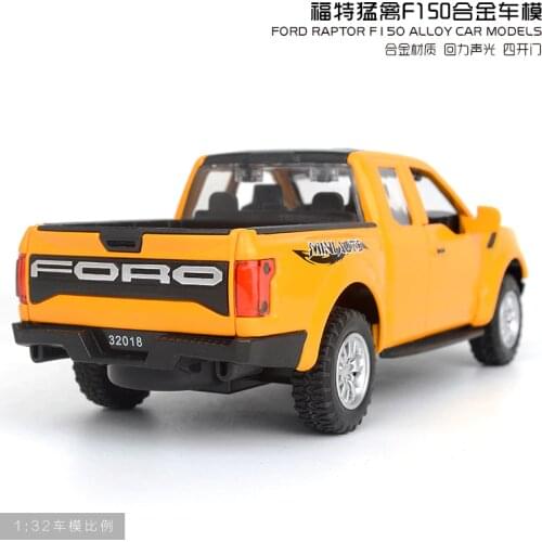 Raptor F150 Alloy Car Model Acousto-optic Pull-back Cross-country Pickup Vehicles Car Model Car Miniature Toys 1:32 Simulation