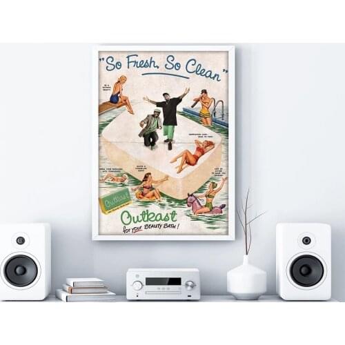 Prints Paintings Modular Retro So Fresh So Clean Vintage Pictures Canvas Wall Art Home Decor Modern Bedside Background Poster