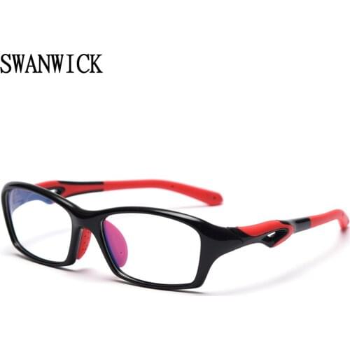 Swanwick male cycling glasses silicon rectangle Mens eyeglasses frame optical European style black red blue TR90 birthday gifts