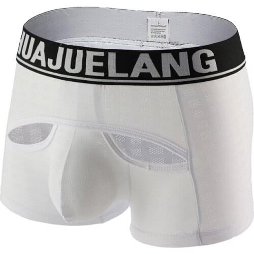 Fashion Hollow Mens Underwear Mesh Breathable Close-fitting Comfortable Mens Boxer Shorts Summer