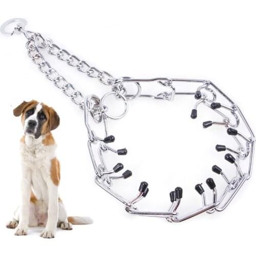 New Removable adjust size Large dog Training P chain Stimulation chain big Dog Collar Pet chrome Metal Train Collars necklace