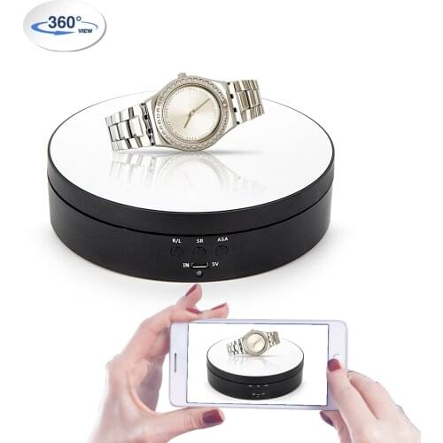 3 Speeds Electric Rotating Display Stand Mirror Turntable Jewelry Display Stand Base 360 Degree Rotating Turntable