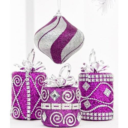 Christmas ball decoration, drop ball, purple shaped foam ball, Christmas decoration, Christmas tree decoration