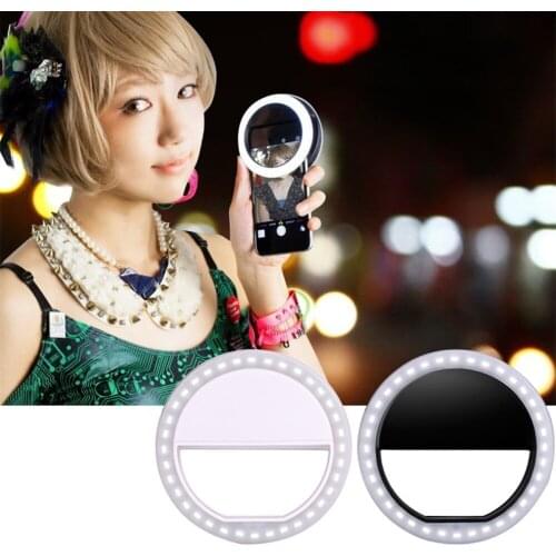 Selfie LED Ring Flash Lumiere Telephone Portable LED Mobile Phone Light Clip Lamp For iPhone lens
