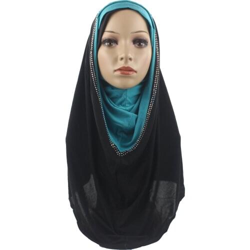 Muslim Women Hijab Islamic Islam Scarf Woman Amira Cap with Diamond Two Ways to Wear Wholesale