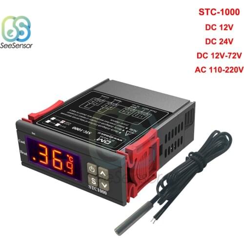 STC-1000 12V 24V 220V LED Digital Thermostat for Incubator Temperature Controller Thermoregulator Relay Heating Cooling Control
