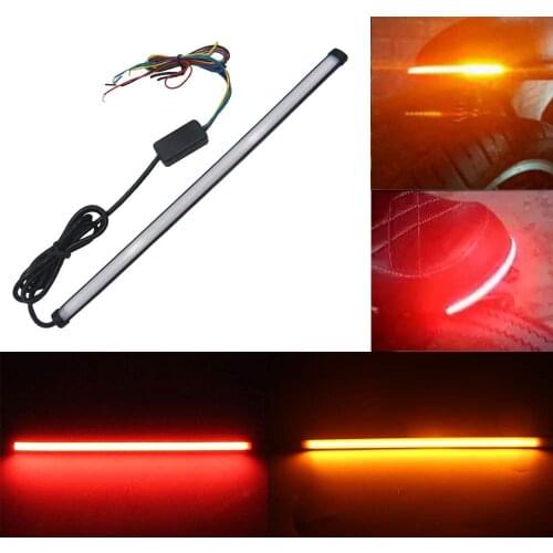 1PC 30CM 12V Yellow White Red Waterproof Strip Dual Color 106SMD LED Safety Mounting Turn Signal Bulb for SUV Truck Motorcyc