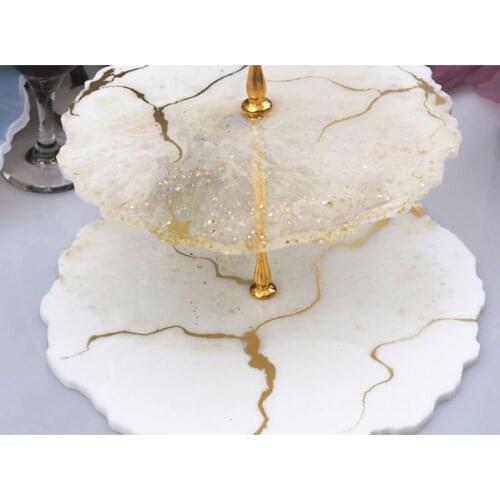 Three layer Irregular Fruit Disc Big Plate Resin Mold Oversized Fruit Tray Molds