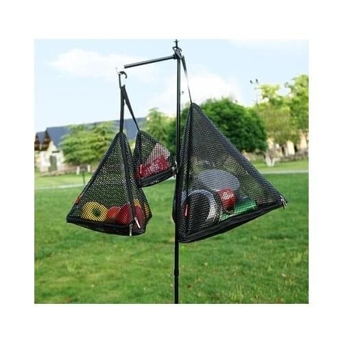 Outdoor Camping Triangle Picnic Tableware Drying Net Foldable Storage Storage Net Camping Hanging Net Storage Basket