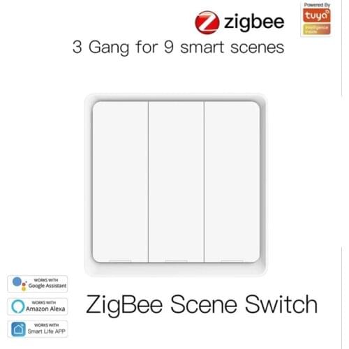 NABAS Tuya Zigbee Smart Switch 3 Gang Smart Home Wall Button Switch Application Control Scene Smart Push Button