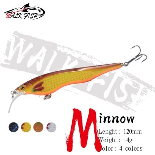 WALK FISH 120MM/14G Minnow Fishing Lure Wobblers Floating Fishing Baits Professional Artificial Baits Hard Jerkbait Fishing Tool