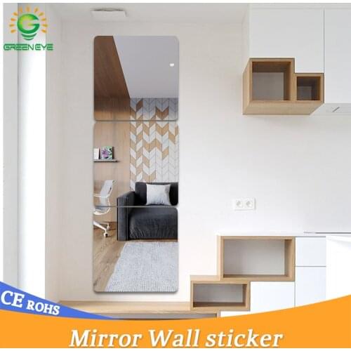 Mirror Wall Sticker Square Self-adhesive waterproof Mirrorr Sticker 30*30cm Crystal Wall Paper DIY 3D Home Bathroom Decoration