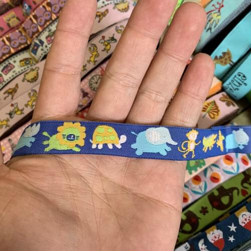 ZERZEEMOOY 5/8" 16 mm 5yards/lot Cartoon Polyester Woven Jacquard Ribbon Many Animals Have Sports KTZD19112219