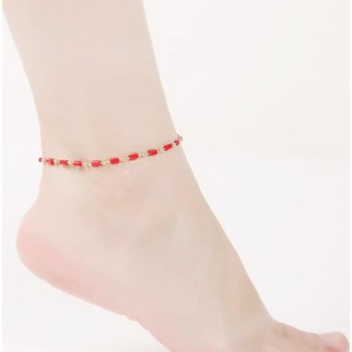 Mling Womens Beaded Agate Anklet Simple Fashion Bracelet Multicolor Anklet Bracelets For Women Adjustable Mothers Day Gift 5E