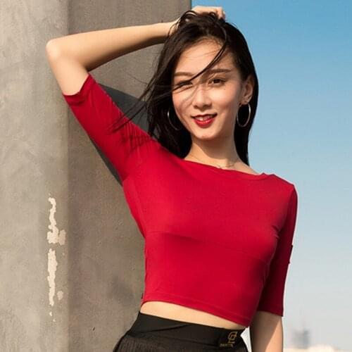 Sexy Latin Dance Top For Women Tango Salsa Cha Cha Samba Rumba Ballroom Practice Wear Modal Performance Dancing Outfit DF1709