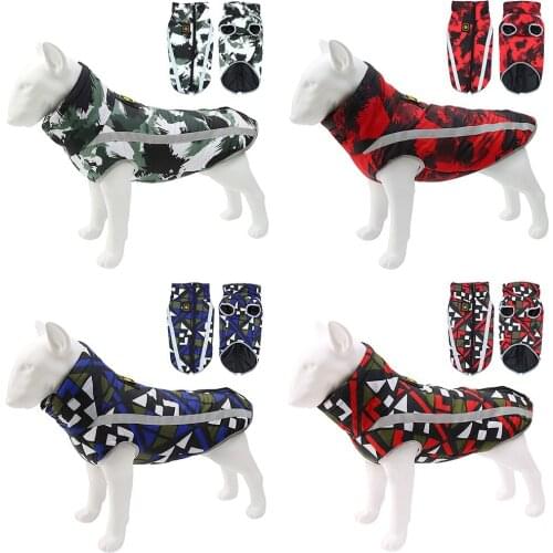 Winter Dog Clothes Reflective Pet Coat Small Large Dog Waterproof Coat Warm Fleece Vest Dog Down Jacket Costumes Pet Supplies