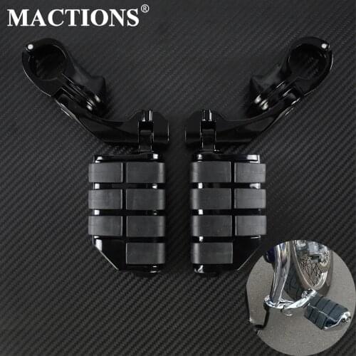 1-1/4" 32mm Highway Foot Pegs Foot Rest Short Mount Crash Engine Guard Black For Harley Touring Electra Road Glide Sportster
