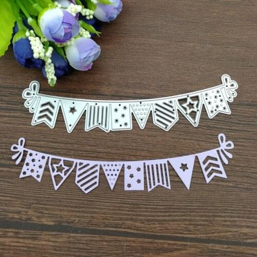1 Pcs Steel Flag Banner Design Metal Die Cutting Dies Stencil Scrapbooking Photo Album Card Paper Embossing Craft DIY
