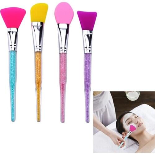 2Pcs Silicone Facial Mask Stirring Brush DIY Mud Mixing Facial Foundation Skin Makeup Brushes Skin Face Care Tool Rhinestones