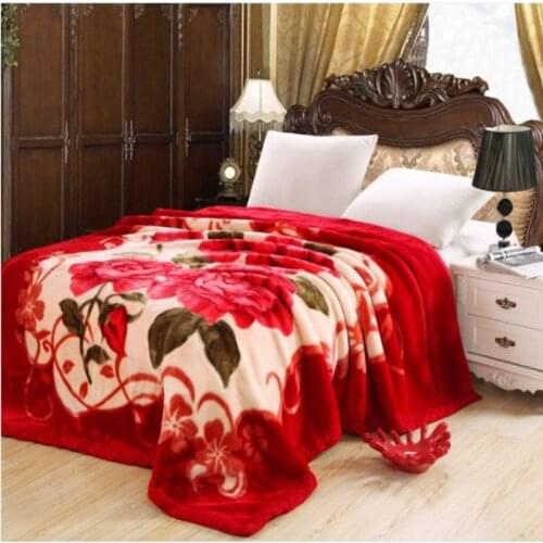 2021 Super Luxurious Soft Warm Weighted Blanket Double Layer Raschel Mink Blanket For Double Bed Winter Bed Linens Thick Blanket