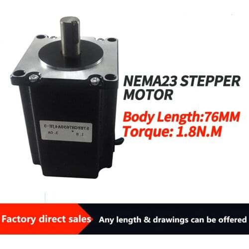 57 stepper motor shaft(axis)diameter 6.35mm 8mm body length 76mm torque 1.8N.m two-phase four-wire 1.8 degrees 3A hybrid motor