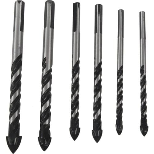 6PCS Ceramic Tile Drill Bits,Masonry Drill Bits Set for Glass, Brick, Concrete, Wood Tungsten Carbide Tip for Wall Mirror and Ce