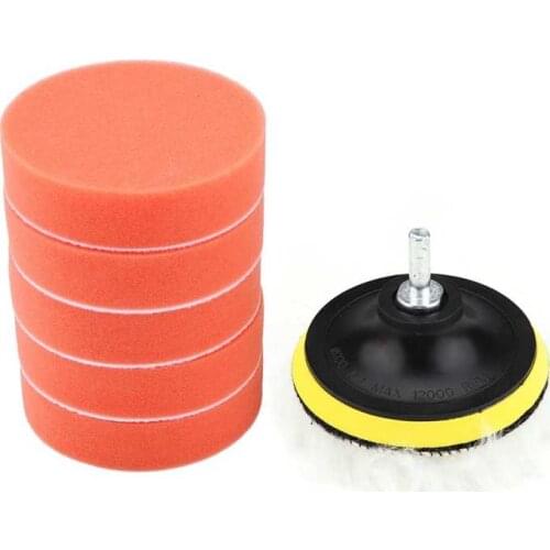 8Pcs 4inch Sponge Buffing Polishing Pad Car Waxing Pads Disc Kit for Car Polisher with Adapter