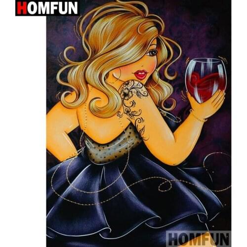 Homfun Full Square/Round Drill 5D DIY Diamond Painting "Beauty oil painting"3D Embroidery Cross Stitch Home Decor Gift A09426