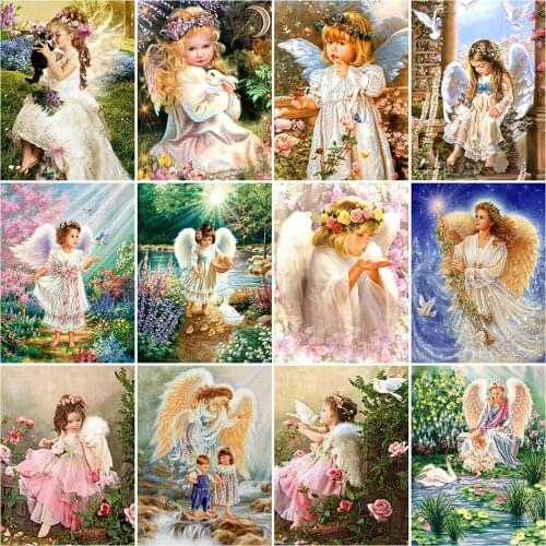 DIY Diamond Painting Mosaic Angel Full Square Round Drill 5D Diamond Embroidery Cross Stitch Kits Home Decor Portrait Wall Art