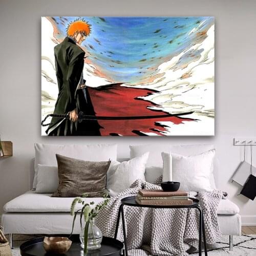 Kurosaki Ichigo Bleach Anime Poster HD Digital Art Wall Painting Cartoon Picture Oil Painting Customized Canvas Painting