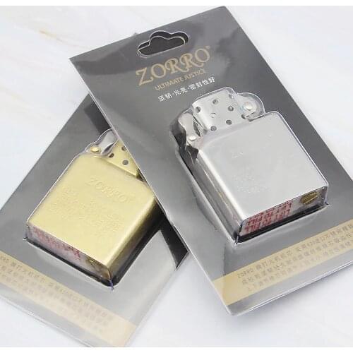 Free Fire Lighter Hong Kong Origional Product ZORRO Windproof Cigarette Cigar Lighter Movement ZORRO Inflatable Liner Wholesale