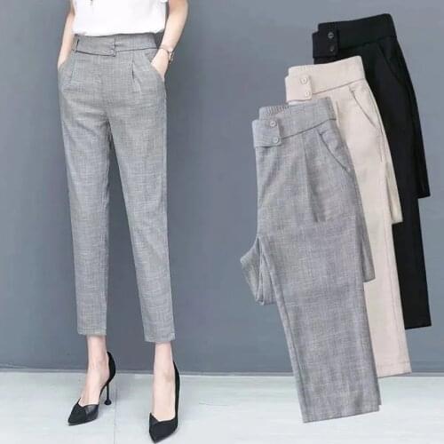 Large Size 3XL Summer Harem Pants Women 2021 New Slim High Waist Suit Trousers Korean Casual Skinny Pencil Pants