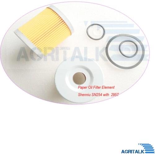 Paper oil filter element for Shenniu Bison SN254 tractor with engine 295T, part number