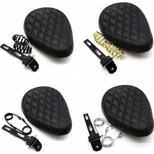 Black Motorcycle Solo Driver Seat Covers Universal Motocross Seat Cover For Harley Honda Yamaha Chopper Bobber Custom Motorbike