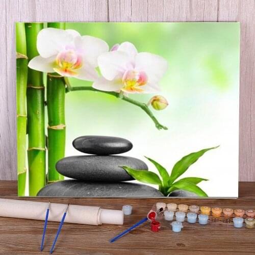 Orchid Flower DIY Painting By Numbers Set Oil Paints 40*50 Paiting By Numbers New Design For Children For Drawing Wholesale