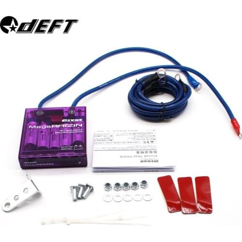 DEFT DC 12V Universal Car Fuel Saver Volt Stabilizer With Ground wires LED Display Regulator Voltage Earthing Volt Controller