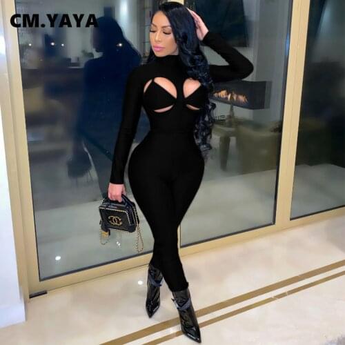 CM.YAYA Active Elastic Sweatsuit Womens Set Cut Out Bust Tee Top Legging Pants Suit Sexy Tracksuit Two Piece Set Fitness Outfit