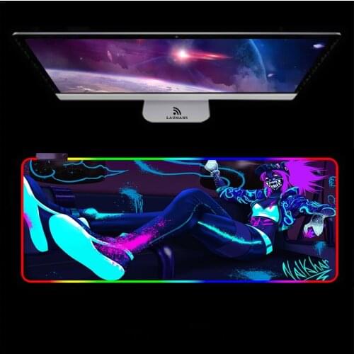Gaming Mousepad RGB Large Mouse Pad Gamer KDA AKALI Mouse Carpet Big Mause Pad PC Desk Play Mat Mouse Pad Computer with Backlit