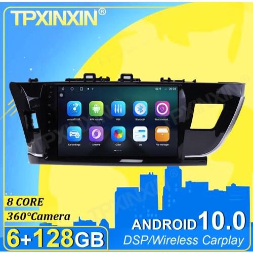 IPS Android 10.0 6G+128G Carplay 360 Camera For Toyota Corolla 2010-2017 Radio Multimedia Player Radio Tape Recorder Video GPS