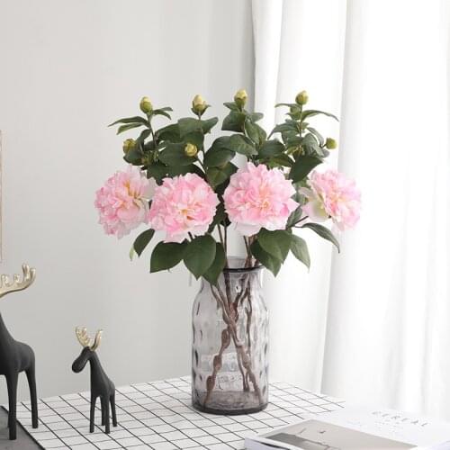 Artificial Peony Tea Rose Camellia Silk Flower Simulation Single Tea Rose DIY Home Garden Wedding Decoration