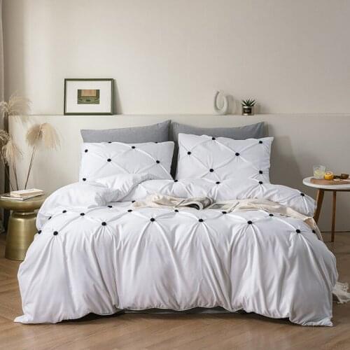 Duvet Cover Set With Pillowcases Home Textile Bed Comforter Cover Luxury Bedding Set Bedclothes King Queen Twin Size White Black