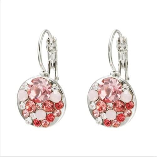 Creative Geometry Circular Earrings Luxurious Crystal Clip Earrings for Women Fashion Party Accessories